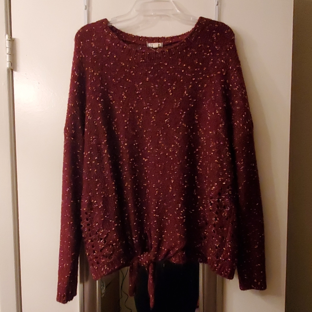 Sweater with Open Weave Back